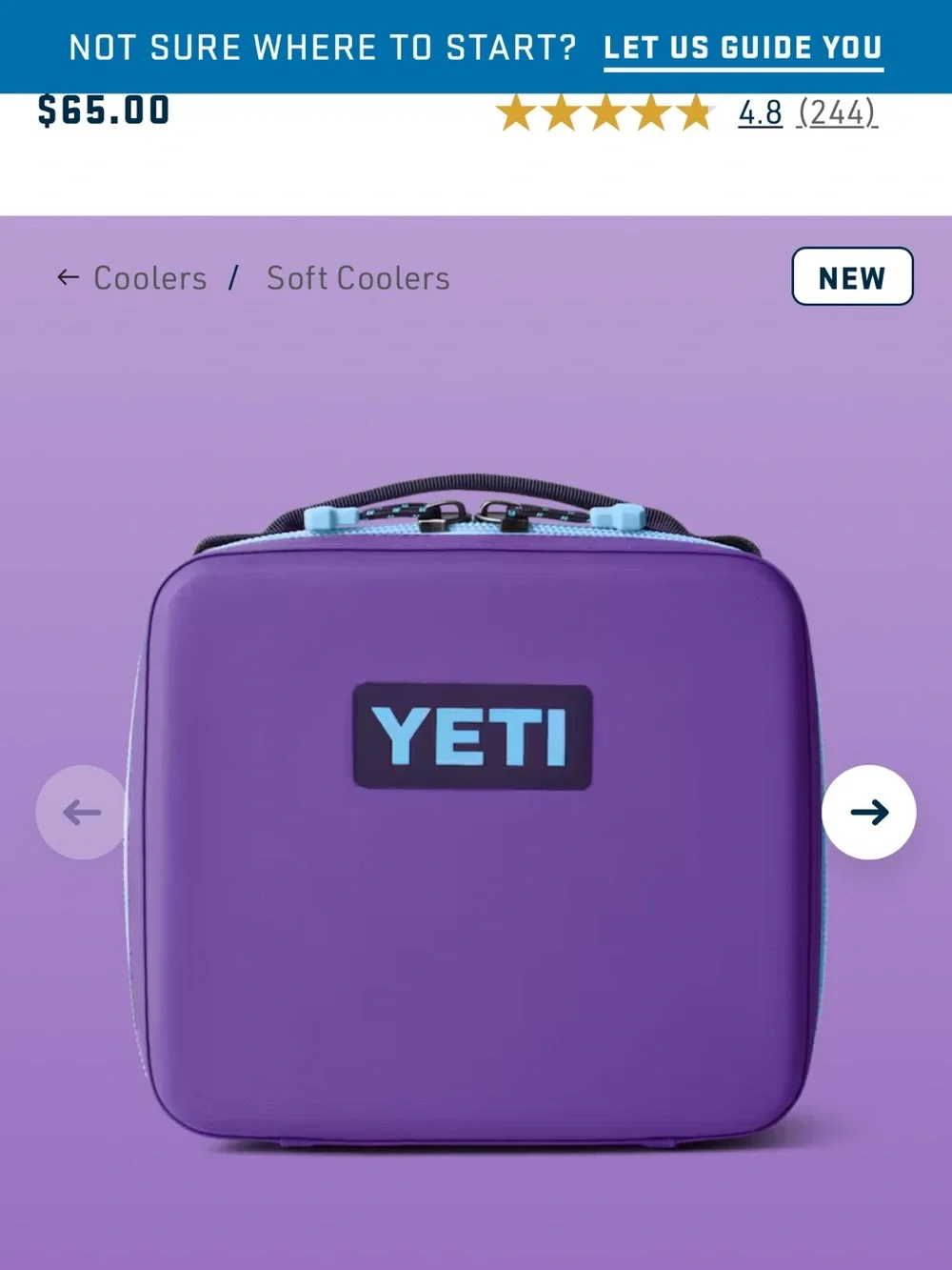 Yeti Daytrip Soft Cooler Lunch Box in Navy and Gray 5 L